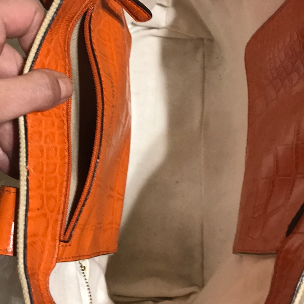 Michael Kors canvas and orange croc leather. - Picture 7 of 8